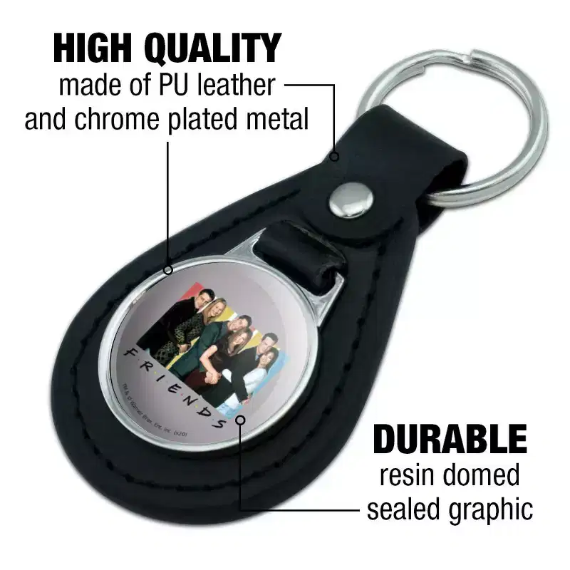 Friends Its All About Friends Black Leather Keychain