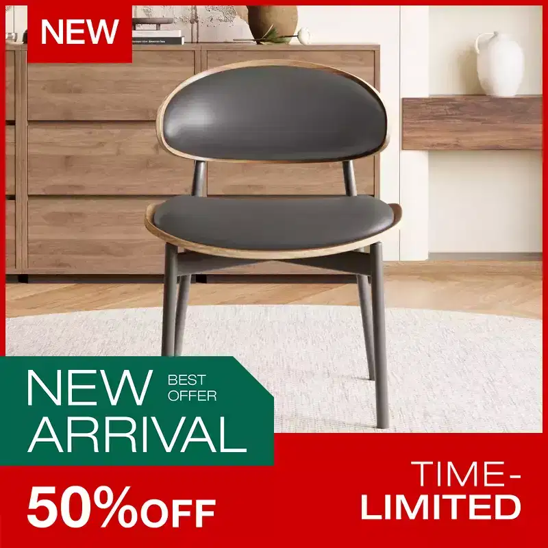 Luck Live Mid-Century Modern dining chair 2 piece set, faux leather kitchen dining chairs