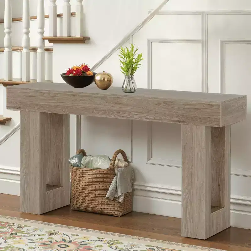 MAYEERTY 63 Inch Rustic Country Style Wooden Sofa Table Entryway Accent Table