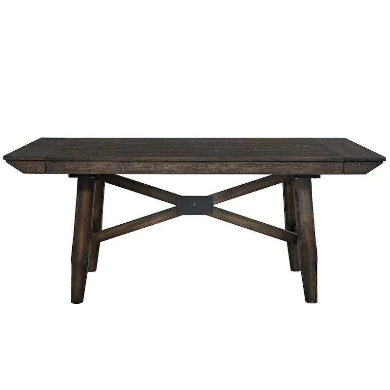 Double Bridge Dark Chestnut Optional 6 Piece Trestle Table Set