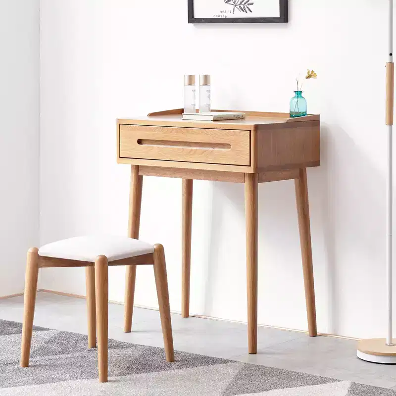 Dresser Table 100% solid table table desk top table dresser compact dresser accessories storage width 60cm storage drawer natural wood natural