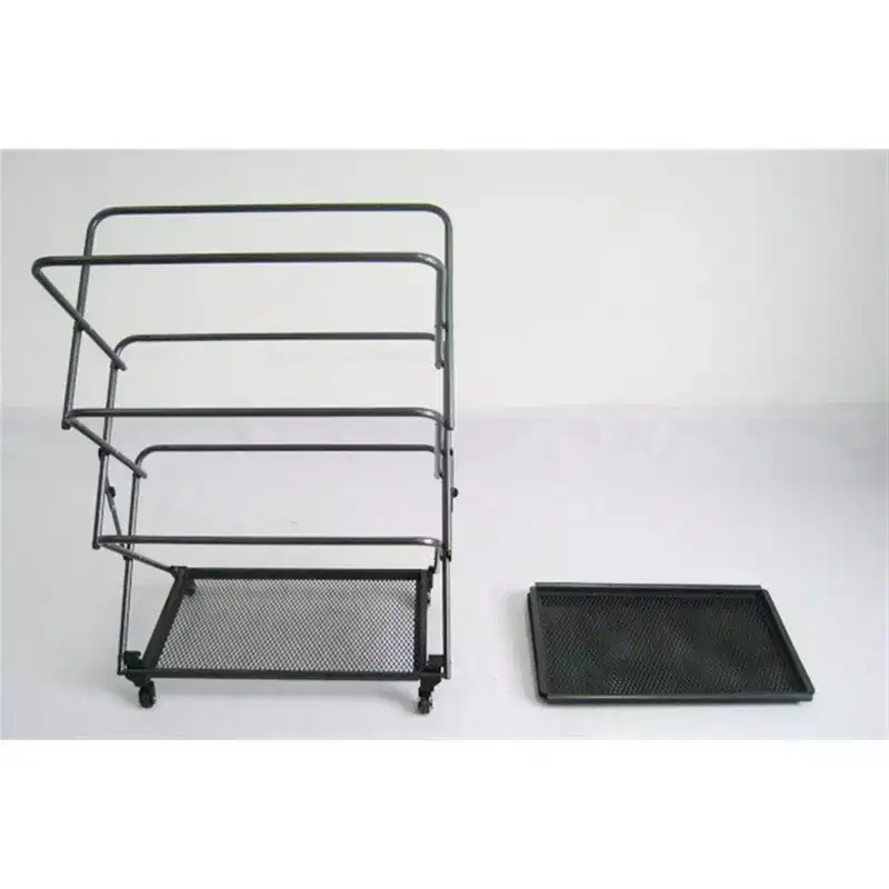 Zenithen Limited Four Shelf Folding Rack with Fold-Away Wheels
