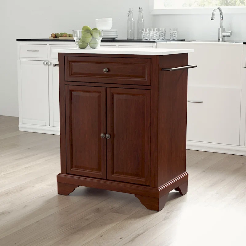 Granite Top Portable Kitchen Island/Cart - 31W x 18D x 35.5H