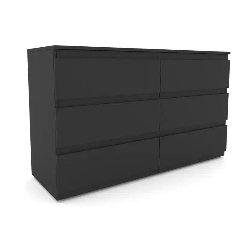 6 Drawer Double Dresser for Bedroom Living Room Hallway