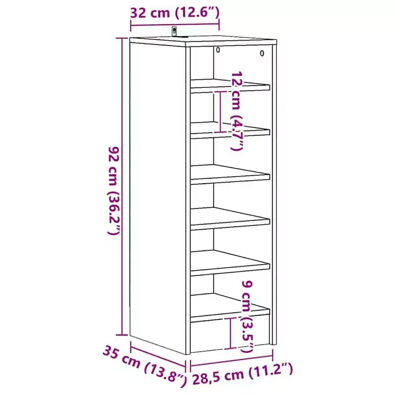 vidaXL Shoe Cabinet Concrete Grey Engineered wood Medium Shoe Cabinet