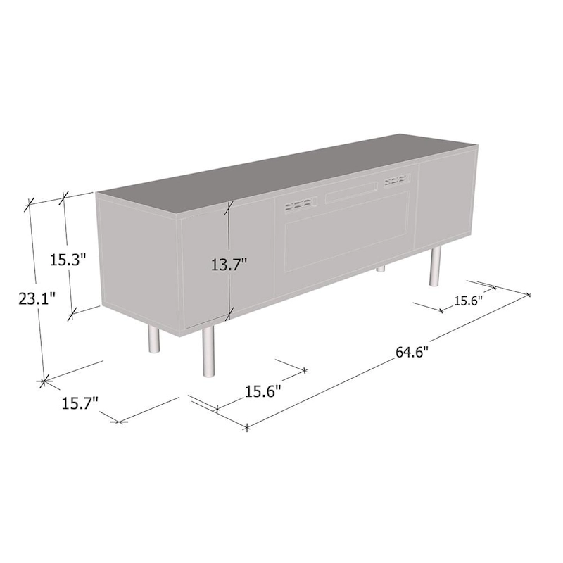 Goldie BL-EF Electric Fireplace 65 TV Stand