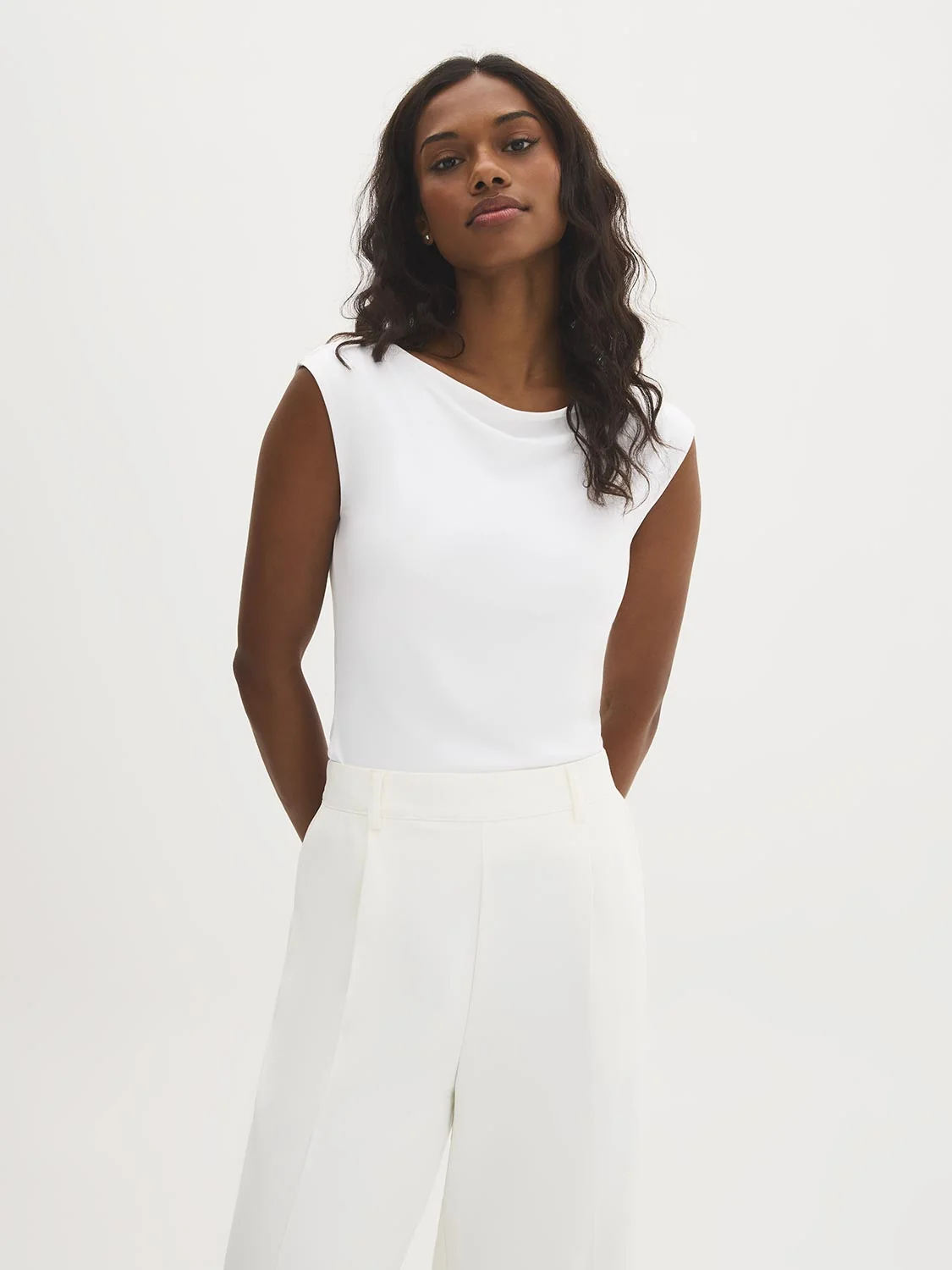 Double Layer Boat Neck Top