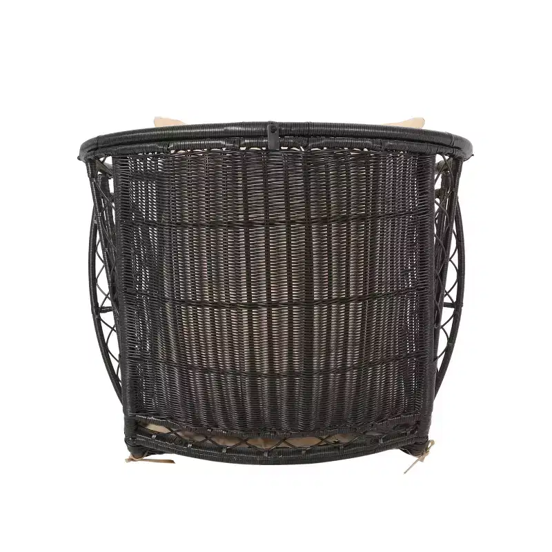 Christopher Knight Home Didier Farmhouse Iron and Faux Rattan Patio Standing with Basket Design