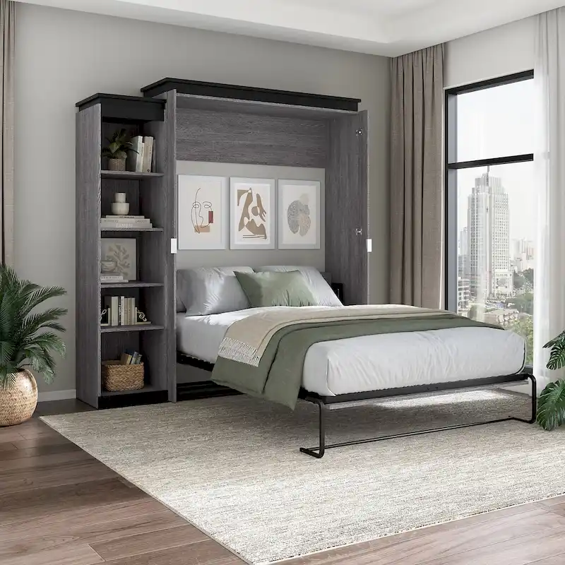 Orion Queen Murphy Bed with Shelves (87W)