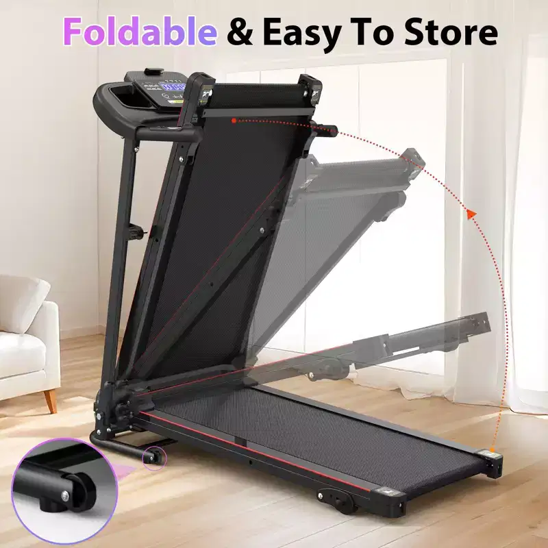 GDFStudio Georgena Compact Folding Treadmill with LCD Display and Manual Incline