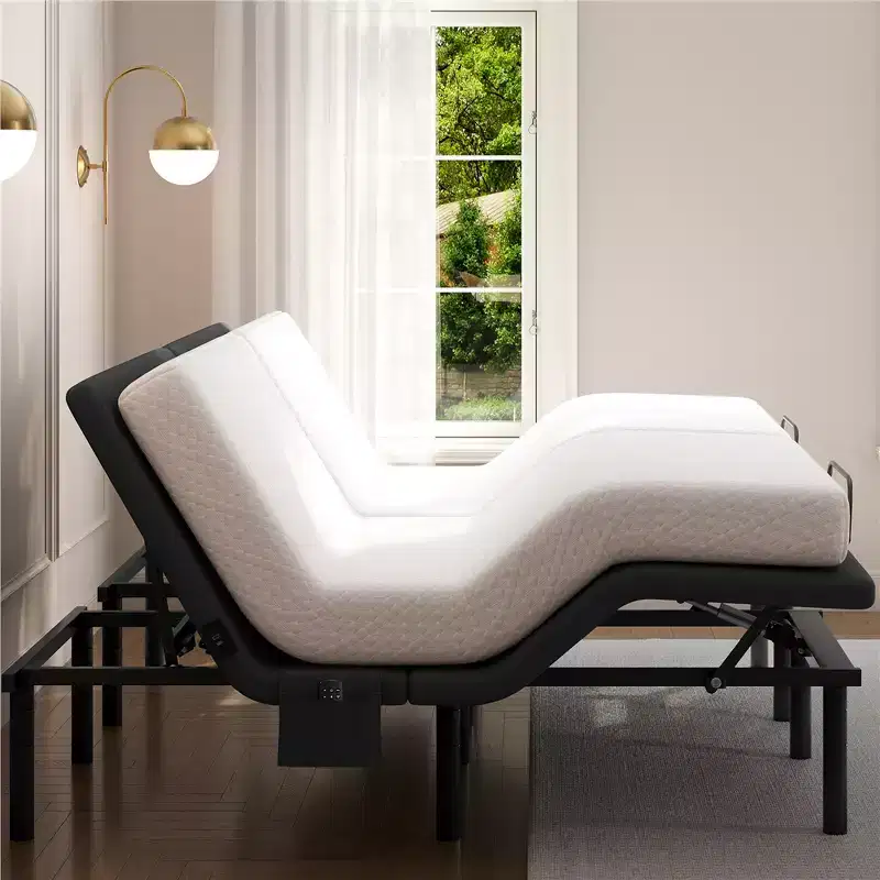 Adjustable Bed Base with Independent Head & Foot Incline, LED Lights & USB Ports, 750 lbs
