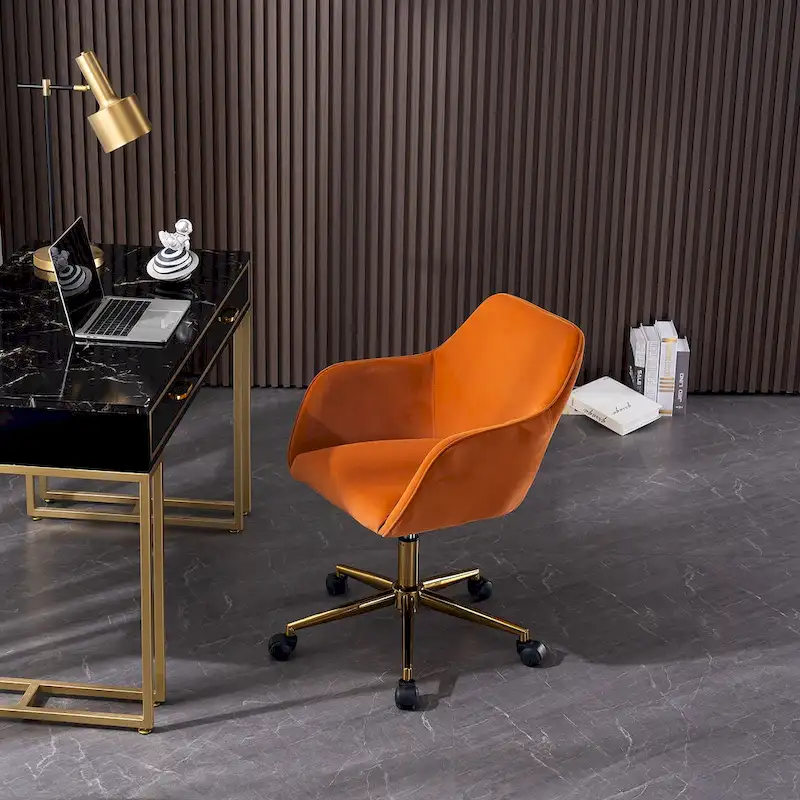 Home Office Chair With Gold Metal Legs