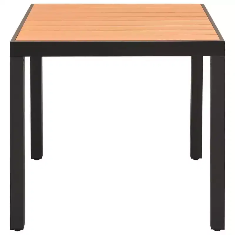 vidaXL Dining Set Black and Brown PE rattan, WPC, Aluminium Compact