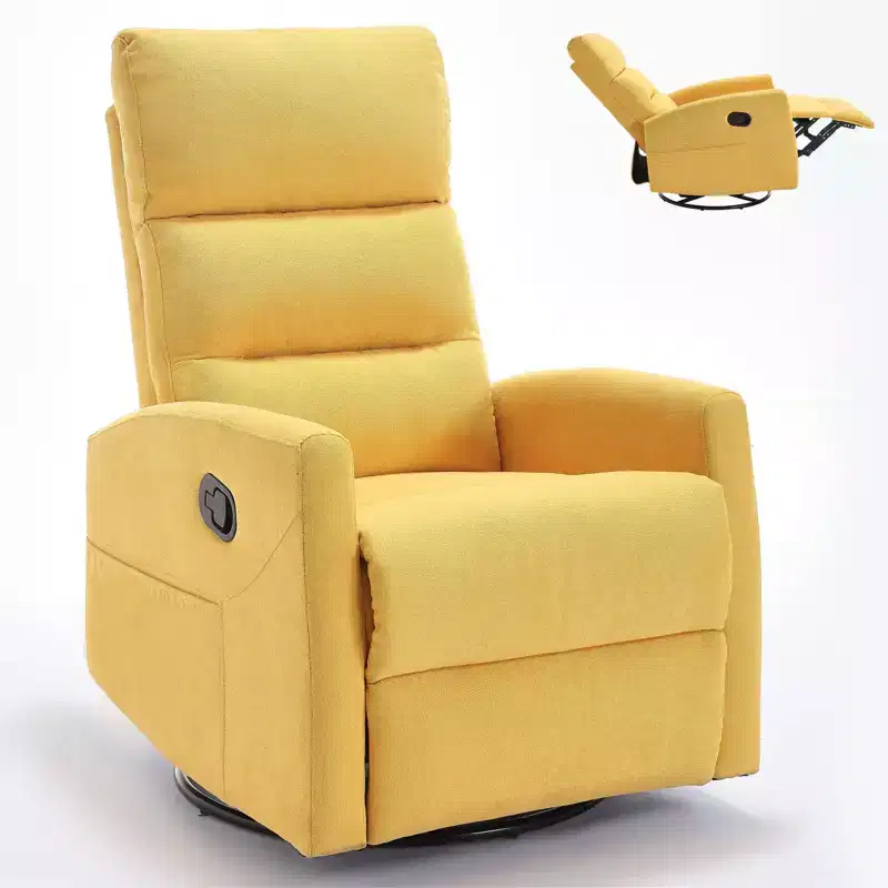 360 Swivel Rocking Recliner Chair, Upholstered Fabric Accent Chair