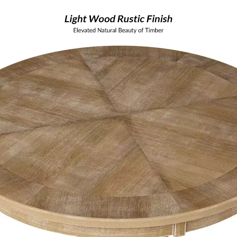 Noelia 5-Piece Round Natural Dining Set with 4 Chairs and Round Table| ART OF LIVING DESIGNS-Natural
