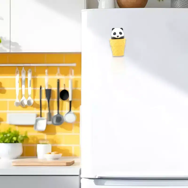 Unique Bargains Decorative Magnets Magnetic Fridge Sticker Irregular Shape Polyvinyl Chloride Orange Black White 1Pc