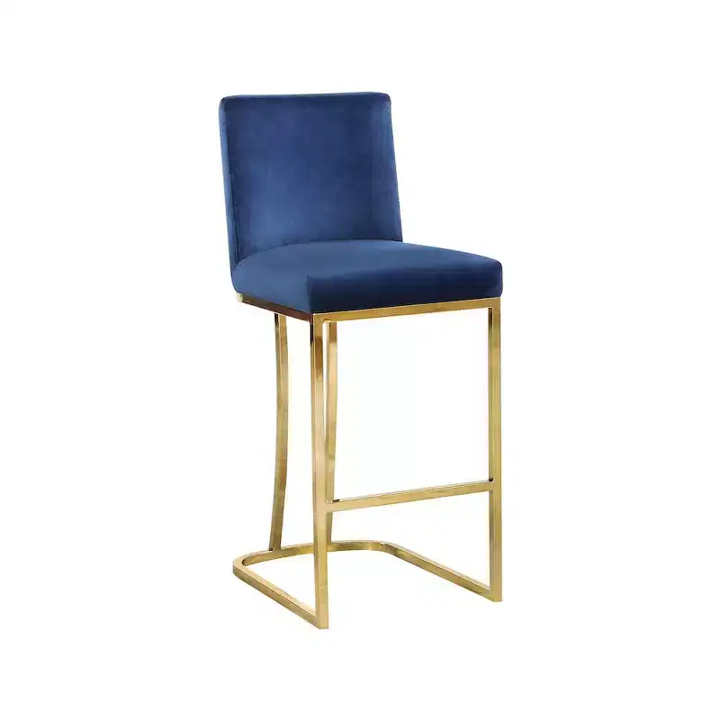 Navy Velvet Stool