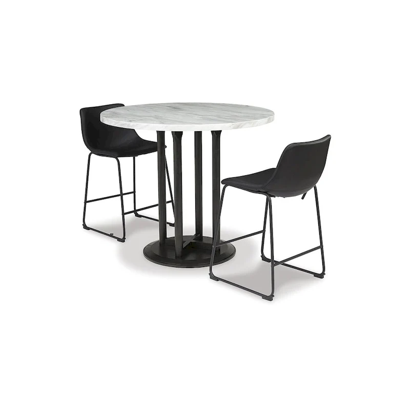Signature Design by Ashley Centiar Black/Gray 3-Piece Counter Height Dining Package