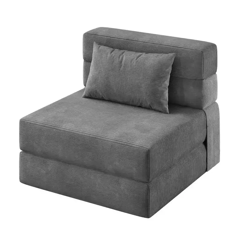 Coolmee Folding Sofa Bed & Chair Bed - Convertible Sleeper, Fold Out Loveseat Sofa Couch with Pillow, Tufted Floor Lounge for Living Room, Bedroom