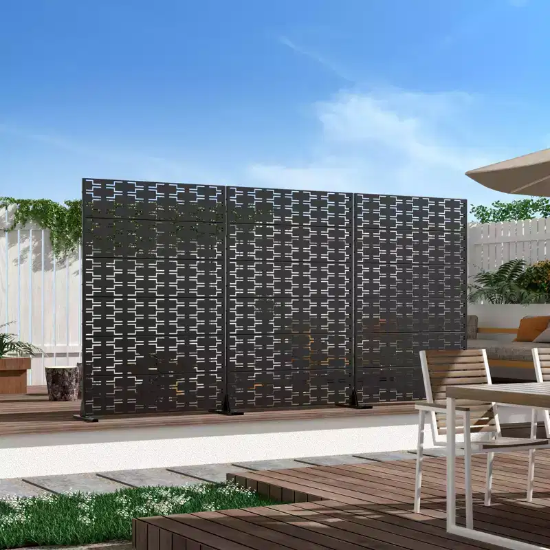 Brick 01 Black Galvanized Steel Screen (6-Piece Set)