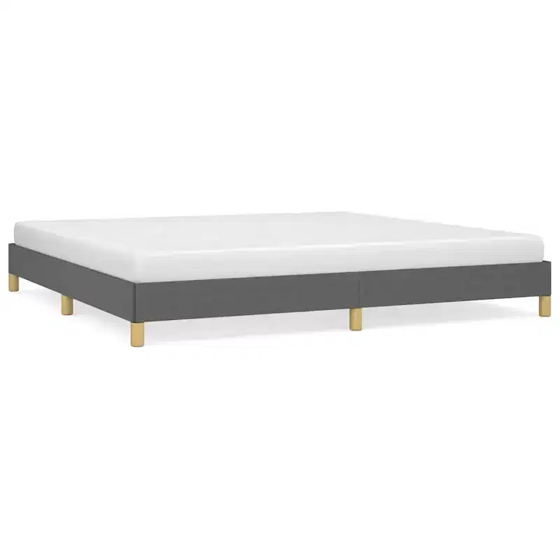 Bed Frame Dark Gray 100% Polyester, Plywood, Engineered Wood King