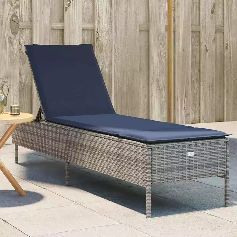 vidaXL Patio Sun Lounger PE rattan Standard Height-Adjustable