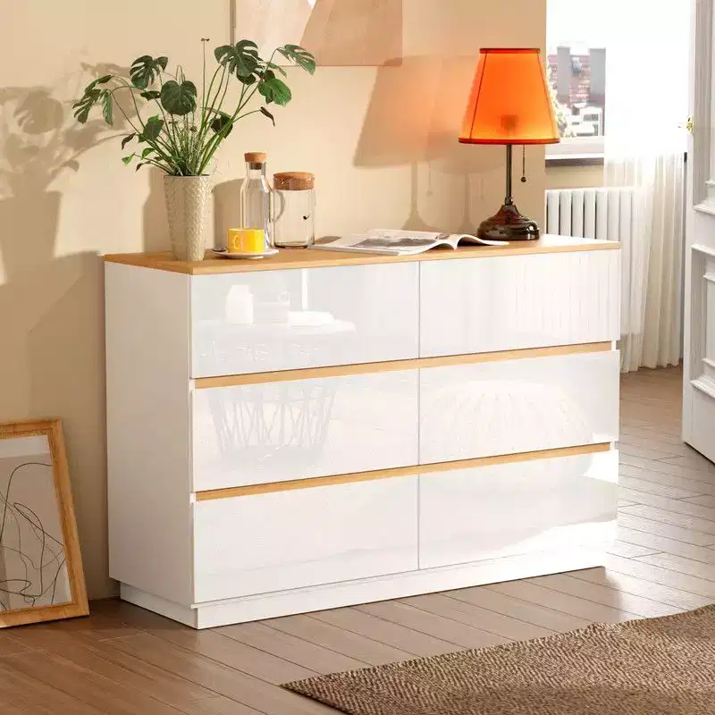 47 Inch Two Row Six Drawer Contrast Color Dresser