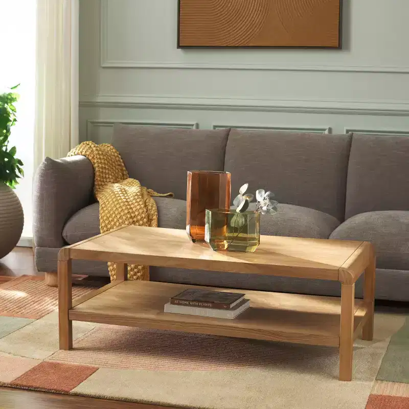 Omara 1 Shelf Coffee Table - COF2316A - Natural - Safavieh