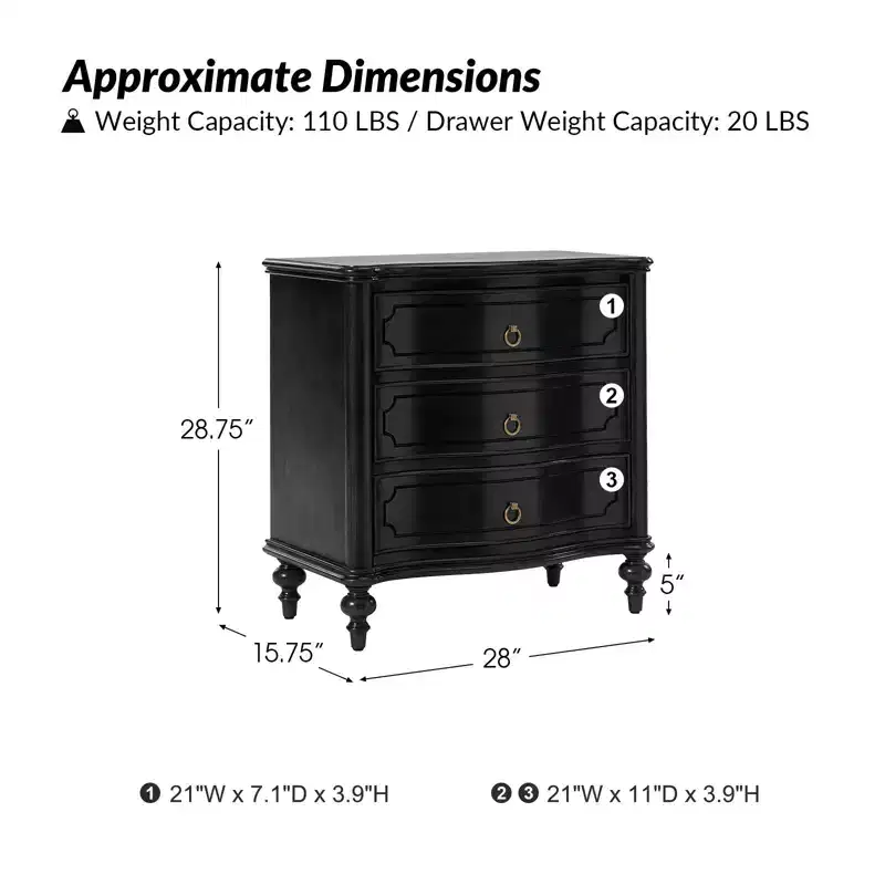 Linus 3-Drawer end table| ART OF LIVING DESIGNS