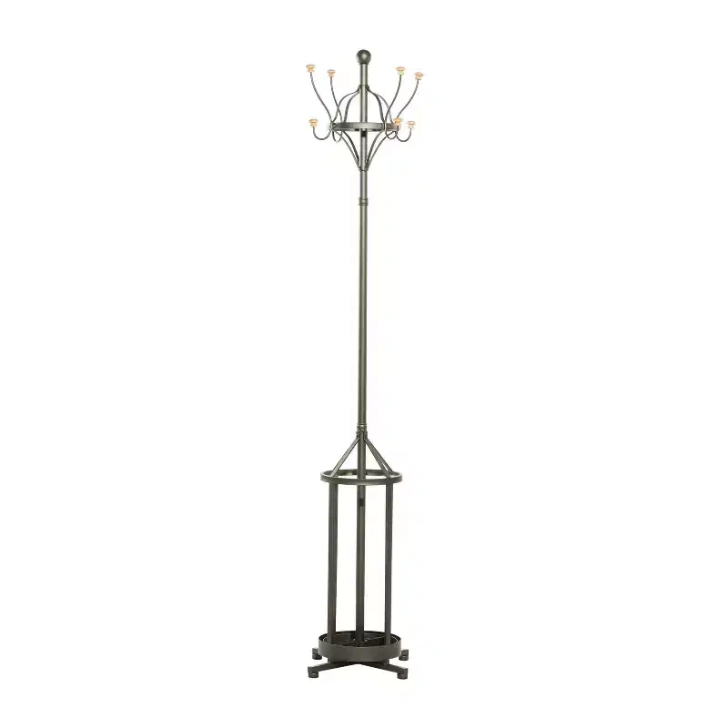 Industrial Iron Coat Rack Black - Olivia & May: Entryway, Lobby Storage, No Assembly Required