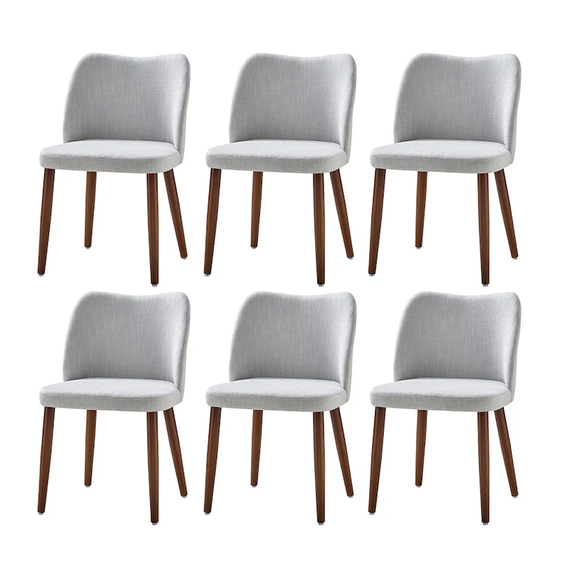 Melisa Upholstered Solid Wood Dining Chair Set of 6 by HULALA HOME