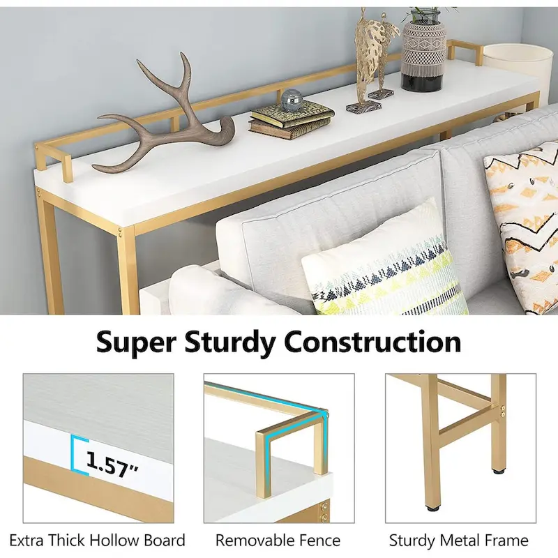 Console Table Behind Sofa Couch, 70.9 inch Long Narrow Entry Table
