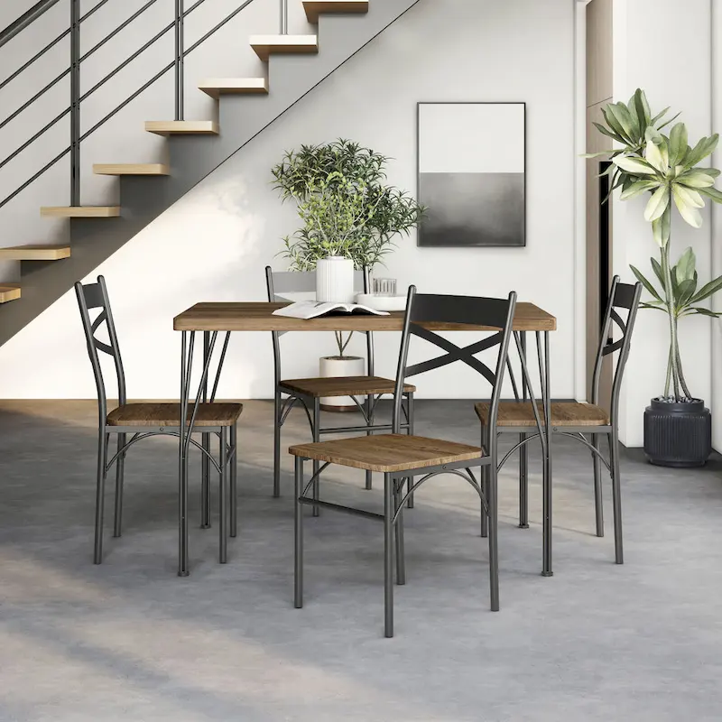 Zath Industrial Metal 5-Piece Dining Set by Furniture of America