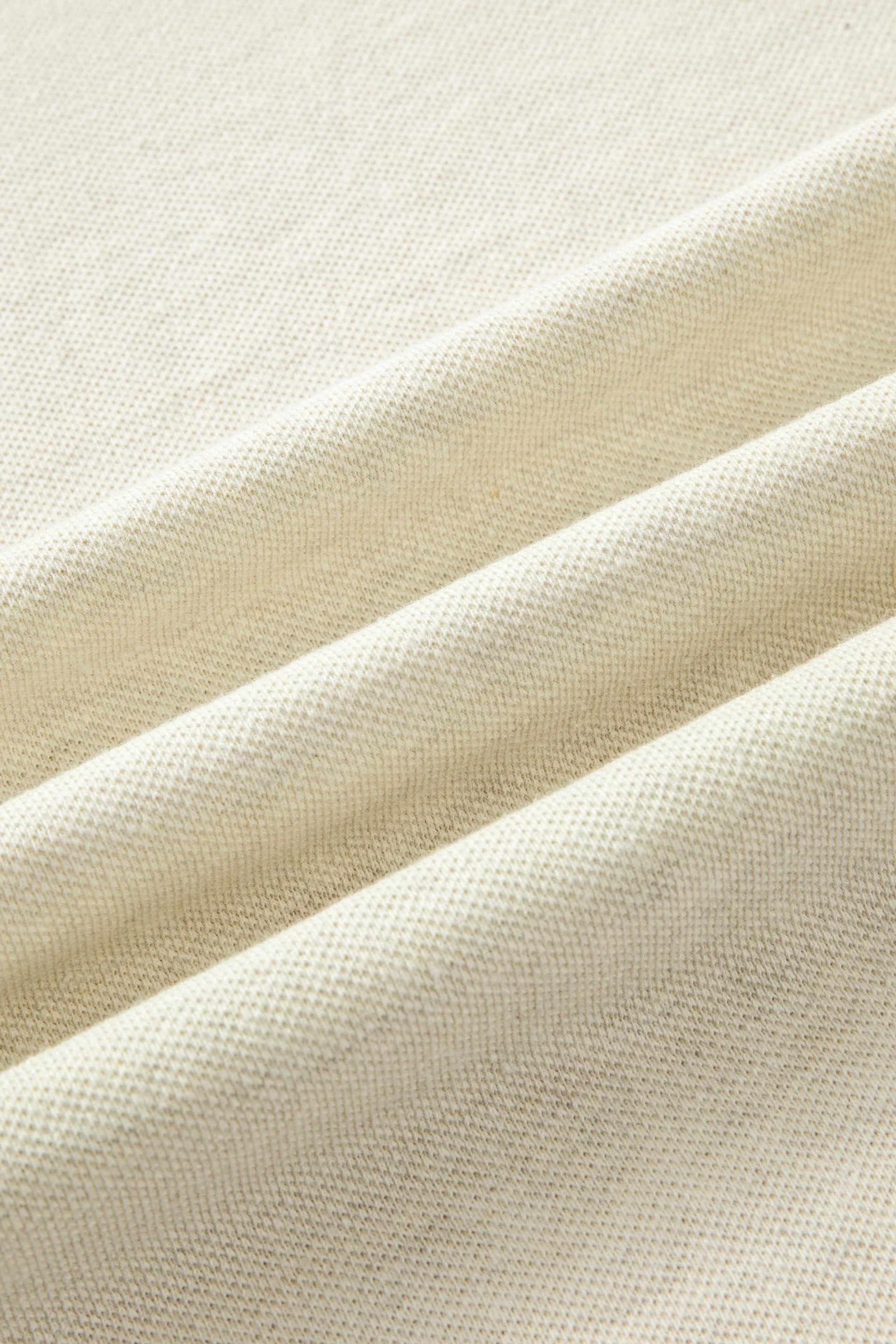 Cotton-Hemp Camp Collar Polo – Heather Light Khaki