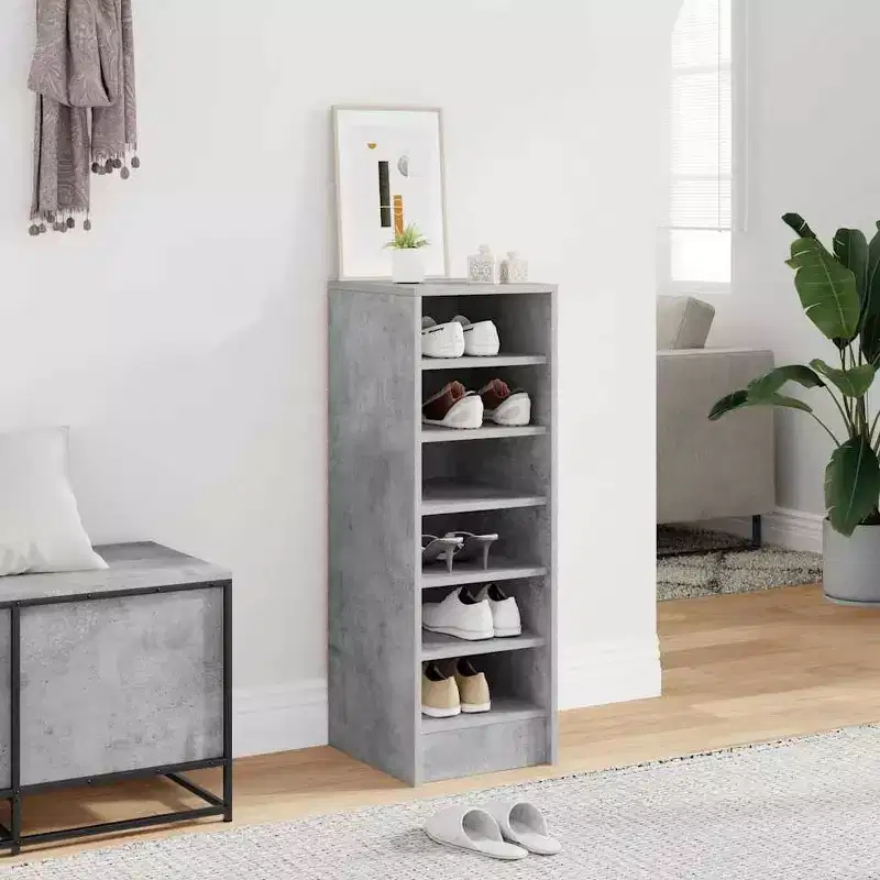 vidaXL Shoe Cabinet Concrete Grey Engineered wood Medium Shoe Cabinet