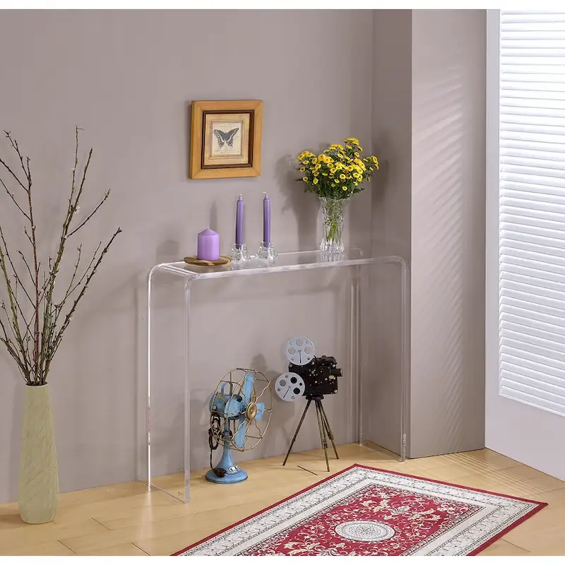Lucite Clear Acrylic Console Table
