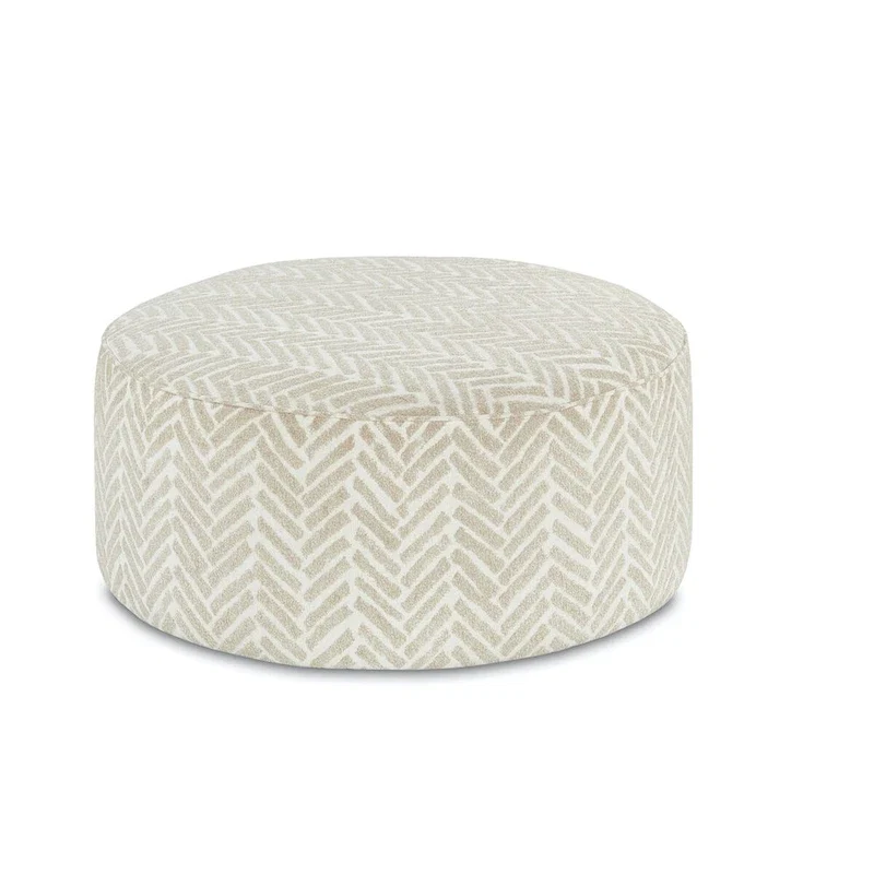 Multi-Color Round Cocktail Ottoman, Oversized, Multi-Person