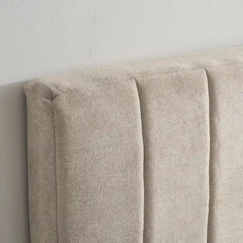 Wall Mounted Upholstered Channel Stitched Headboard – Easy Assembly