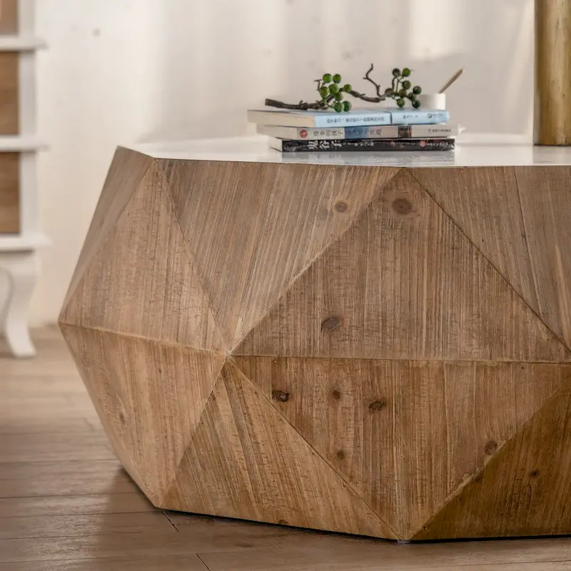 Three-dimensional Embossed Pattern Design American Retro Style Coffee Table