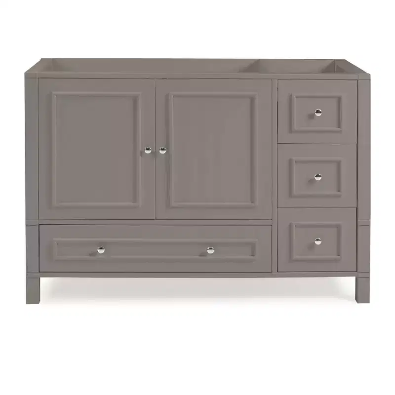 48" Williamsburg Vanity Cabinet Gray - Alaterre Furniture: Wood Frame, Universal Storage, 1 Shelf, 104 lbs