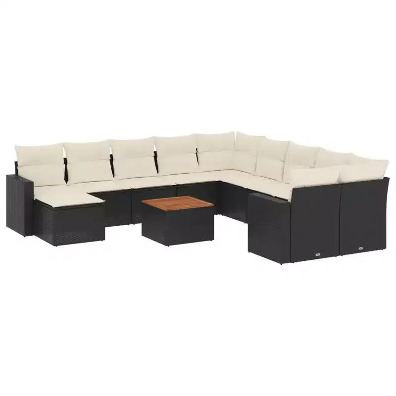 vidaXL Garden Sofa Set Black