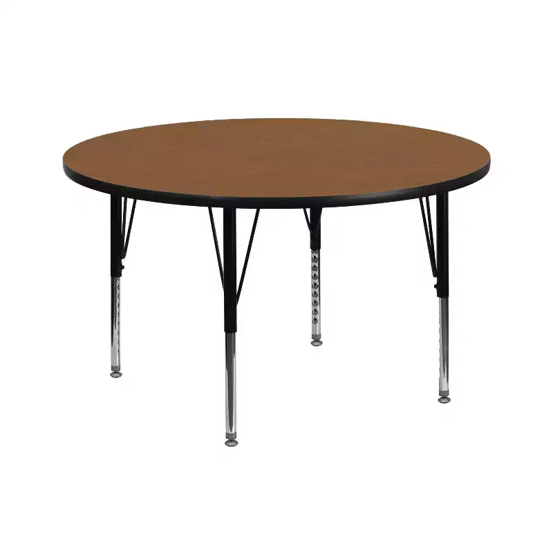 Flash Furniture 42'' Round Thermal Laminate Activity Table - Height Adjustable Short Legs