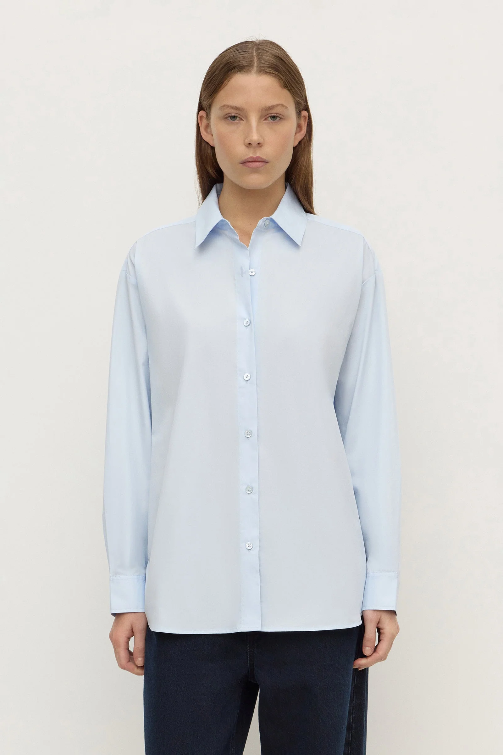 Powder Blue Cotton Poplin Shirt