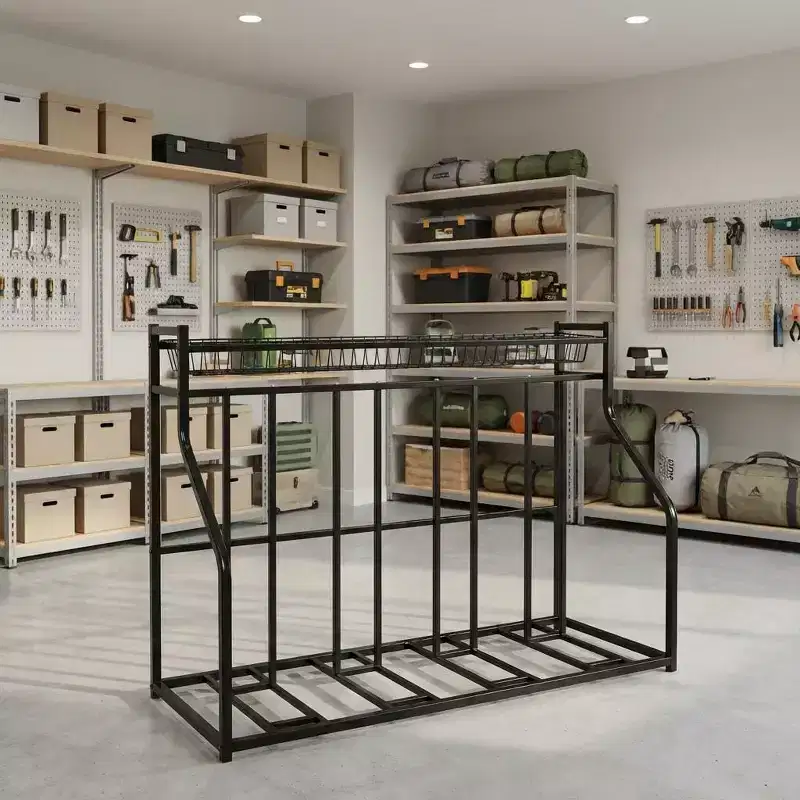 Garage Bike Rack, Bike Storage Rack, 4-Bike Stand, Bicycle Storage Rack for Indoor Organizer, Sporting Gear Storage Station
