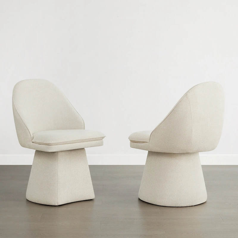 Darah Upholstered Swivel Armless Dining Chair Double-layered Cushions