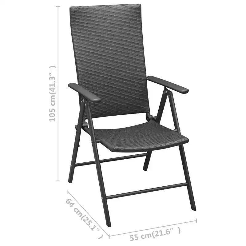 vidaXL Garden Chair Set of 2 PE rattan, aluminum Standard