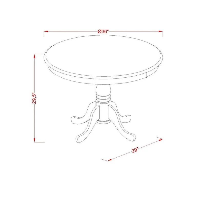 East West Furniture Kitchen Table Set- A Round Dining Room Table and Cream Linen Fabric Parson Chairs, Mahogany (Pieces Options)