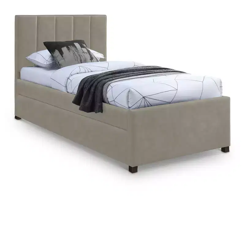 Meridian Furniture,Hudson Vegan Leather Twin Trundle Bed