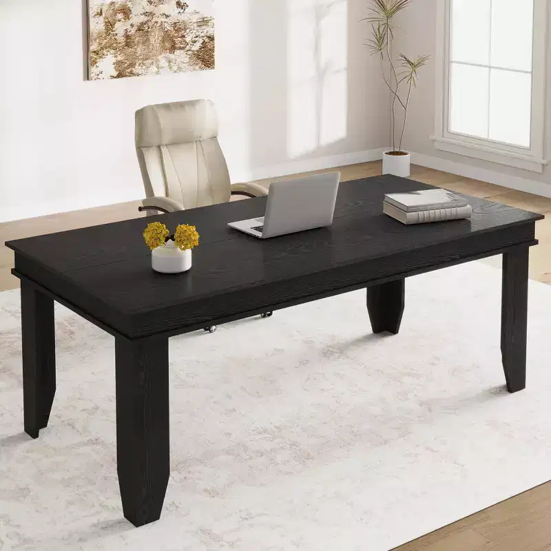 71-inch Farmhouse Dining Table for 6-8 People, Rustic Rectangular Wood Kitchen Table for Living Room and Restaurant
