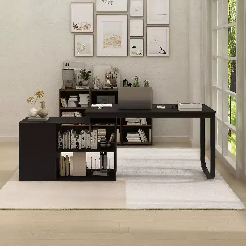 Famapy Single Pedestal Office Desk: Modular Workstation with 3-Drawer Organizer, Open Shelf & Adjustable Storage  Home Office Computer Desk